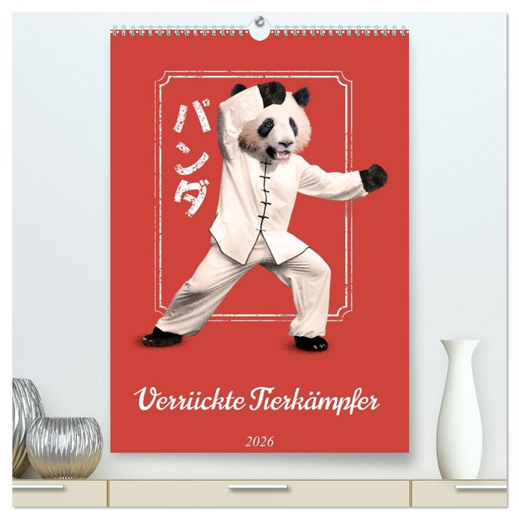 Produktbild: Verr&uuml;ckte Tier K&auml;mpfer (hochwertiger Premium Wandkalender 2026 DIN A2 hoch), Kunstdruck in Hochglanz