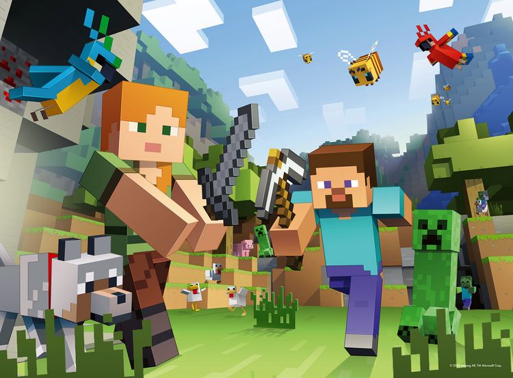 Produktbild: Kinderpuzzle 100 XXL Teile - Minecraft - Steve und Alex