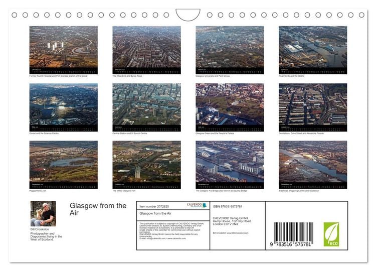 Produktbild: Glasgow from the Air (Wall Calendar 2026 DIN A4 landscape), CALVENDO 12 Month Wall Calendar