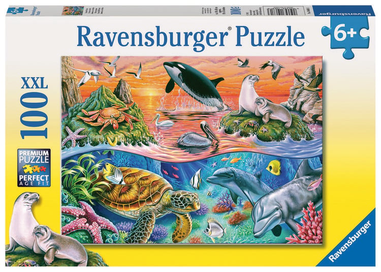 Produktbild: Puzzle Ravensburger Bunter Ozean 100 Teile XXL