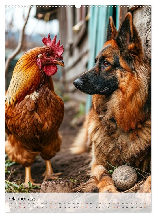 Produktbild: Deutscher Sch&auml;ferhund - mutig und zuverl&auml;ssig (hochwertiger Premium Wandkalender 2026 DIN A2 hoch), Kunstdruck in Hochglanz