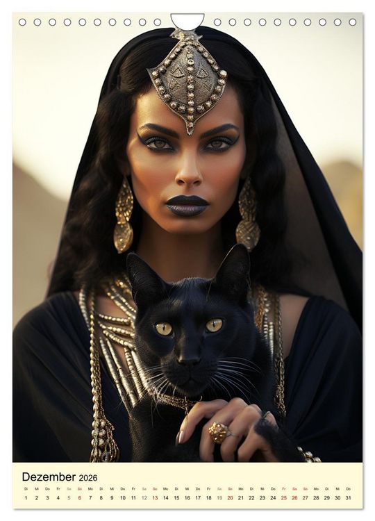 Produktbild: &Auml;gyptischer Katzenkult. Priesterinnen der G&ouml;ttin Bastet (Wandkalender 2026 DIN A4 hoch), CALVENDO Monatskalender