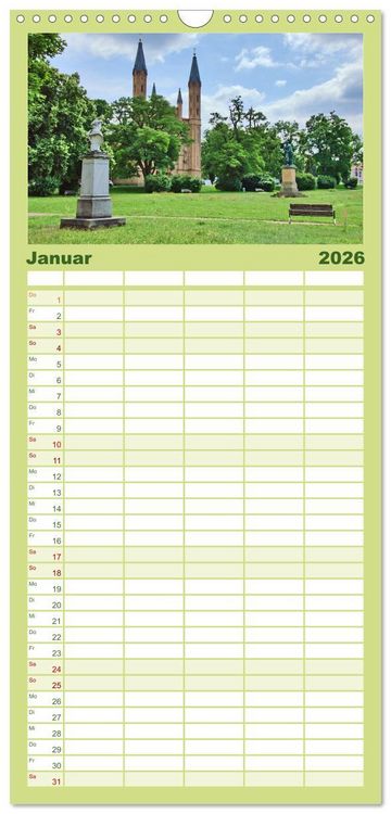 Produktbild: Familienplaner 2026 - Schlossgarten Neustrelitz mit 5 Spalten (Wandkalender, 21 x 45 cm) CALVENDO