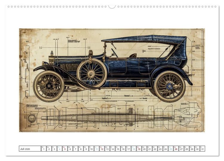 Produktbild: Fantastische Oldtimer (Wandkalender 2026 DIN A2 quer), CALVENDO Monatskalender