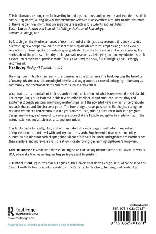 Produktbild: A Long View of Undergraduate Research