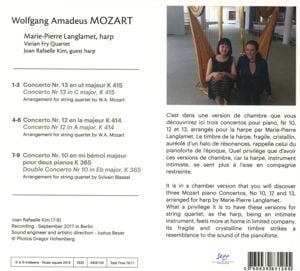 Produktbild: Langlamet/Kim/Varian Fry Quartet: Mozarts Klavierkonzerte ar