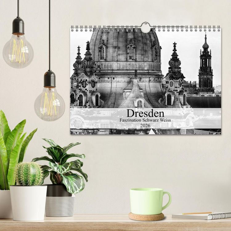 Produktbild: Dresden Faszination Schwarz Weiss (Wandkalender 2026 DIN A4 quer), CALVENDO Monatskalender