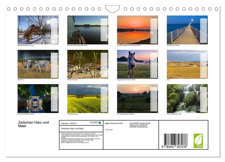 Produktbild: Zwischen Harz und Meer (Wandkalender 2026 DIN A4 quer), CALVENDO Monatskalender