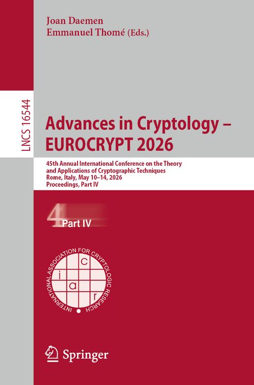 Produktbild: Advances in Cryptology &ndash; EUROCRYPT 2026