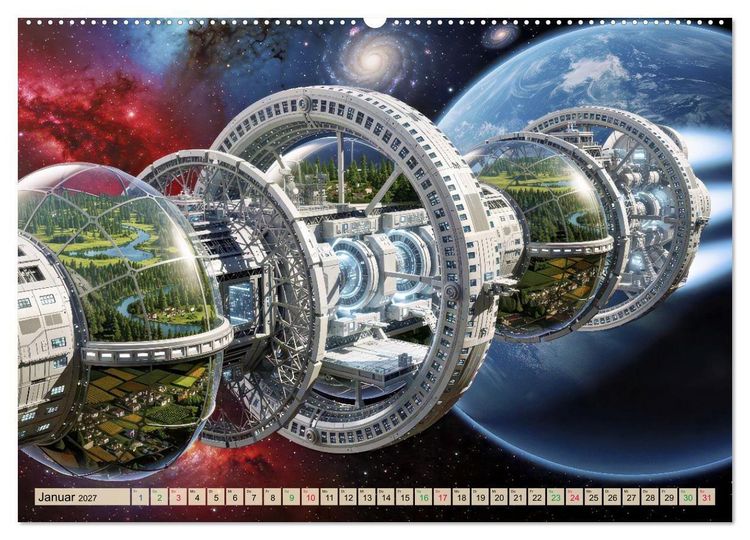 Produktbild: Gravitations-Raumschiffe (Wandkalender 2027 DIN A2 quer), CALVENDO Monatskalender