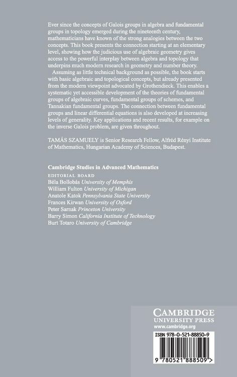 Produktbild: Galois Groups and Fundamental Groups