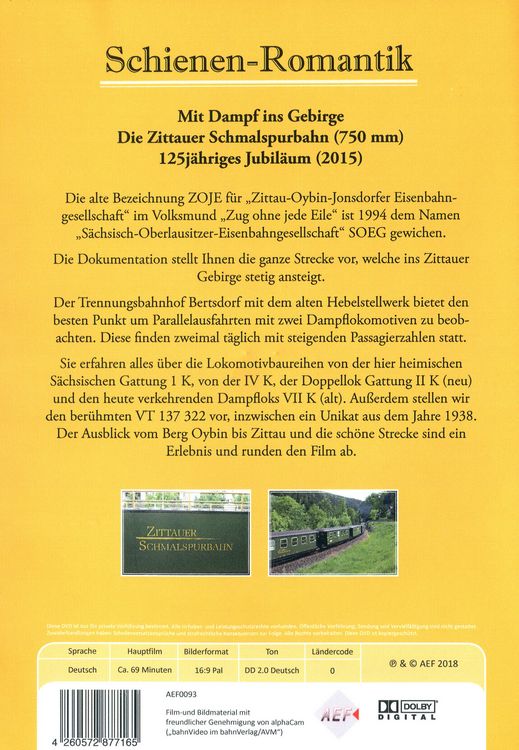 Produktbild: Romantik auf Schienen - Die Zittauer Schmalspurbahn