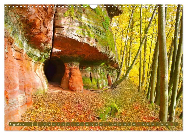 Produktbild: Der Altschlossfelsen - Gr&ouml;&szlig;te Felsformation der Pfalz im herbstlichen Farbspiel (Wandkalender 2026 DIN A3 quer), CALVENDO Monatskalender