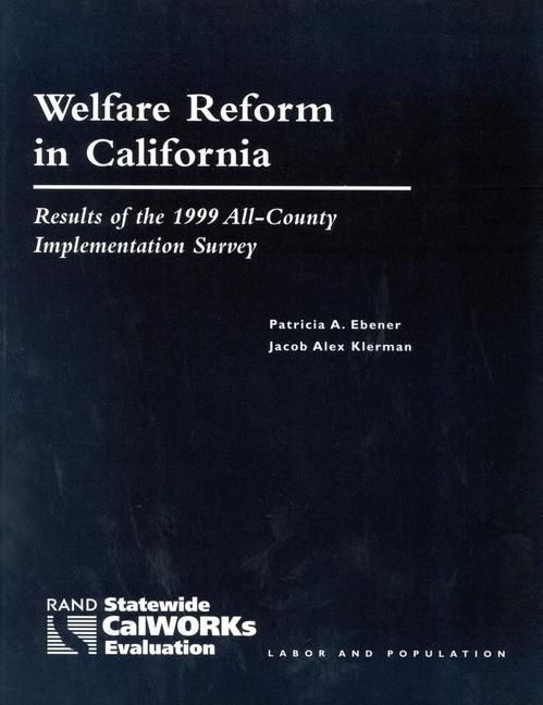 Produktbild: Welfare Reform in California
