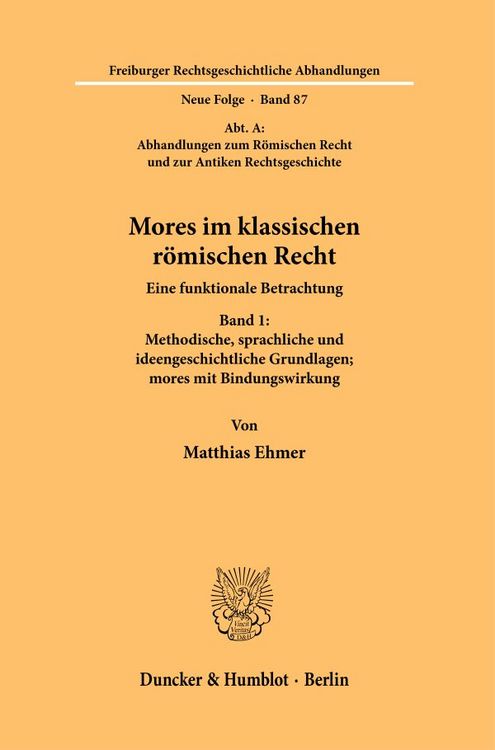Produktbild: Mores im klassischen r&ouml;mischen Recht