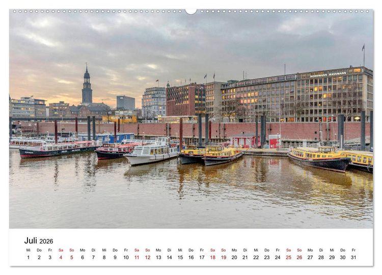 Produktbild: Die farbige Hafenstadt Hamburg (hochwertiger Premium Wandkalender 2026 DIN A2 quer), Kunstdruck in Hochglanz