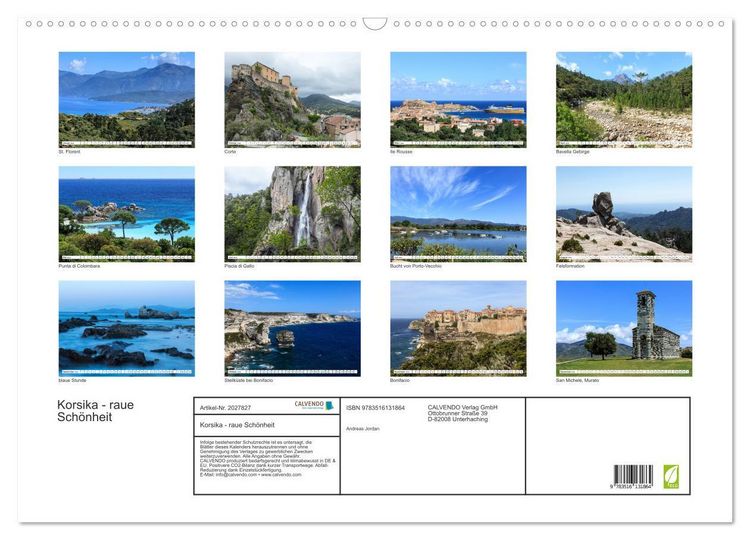 Produktbild: Korsika - raue Sch&ouml;nheit (Wandkalender 2026 DIN A2 quer), CALVENDO Monatskalender