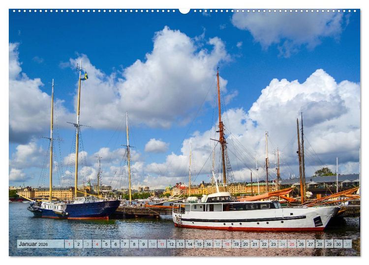 Produktbild: Stockholm - Maritime Ansichten (Wandkalender 2026 DIN A2 quer), CALVENDO Monatskalender