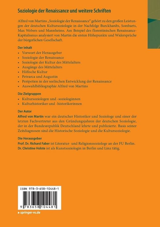 Produktbild: Soziologie der Renaissance und weitere Schriften