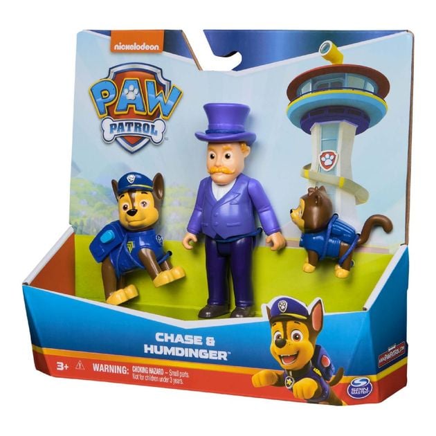 Produktbild: PAW Patrol Hero Pups Actionfiguren-Set mit Chase Hundefigur, Chaos-K&auml;tzchen Figur und B&uuml;rgermeister Besserwisser Figur