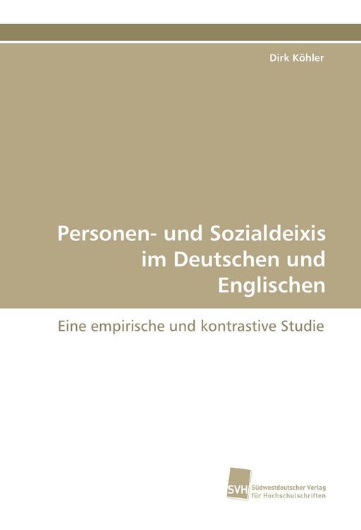 Produktbild: Personen- und Sozialdeixis im Deutschen und Englischen