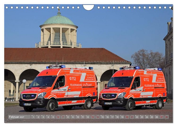 Produktbild: Einsatzfahrzeuge der Feuerwehr Stuttgart (Wandkalender 2027 DIN A4 quer), CALVENDO Monatskalender
