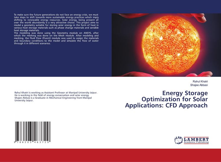 Produktbild: Energy Storage Optimization for Solar Applications: CFD Approach