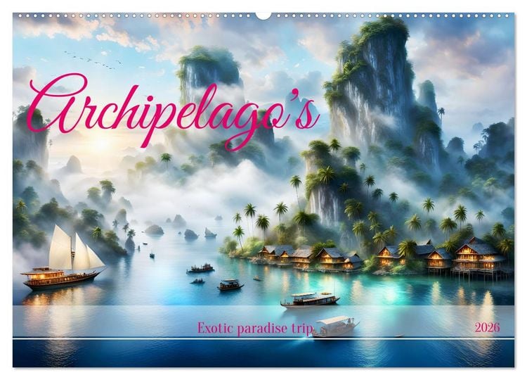 Produktbild: Archipelago's Exotic paradise trip (Wall Calendar 2026 DIN A2 landscape), CALVENDO 12 Month Wall Calendar