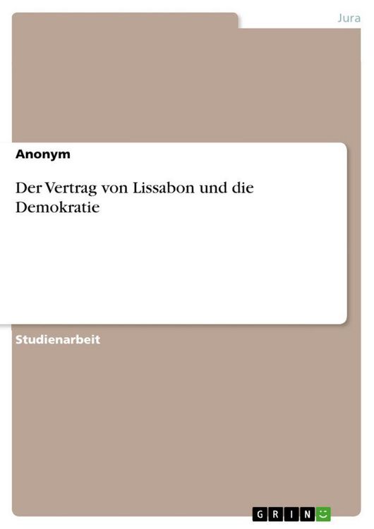 Produktbild: Der Vertrag von Lissabon und die Demokratie