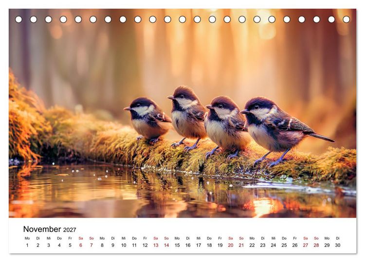 Produktbild: Federleicht - Das geheime Leben der Meisen (Tischkalender 2027 DIN A5 quer), CALVENDO Monatskalender