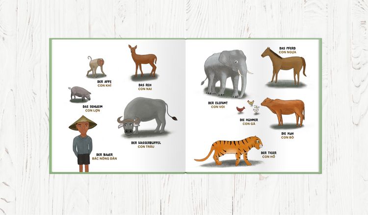 Produktbild: Wie der Tiger seine Streifen bekam/Tại sao con hổ c&oacute; những vằn đen - Zweisprachiges Kinderbuch Deutsch Vietnamesisch: Und der Wasserb&uuml;ffel &hellip; v&agrave; con tr&acirc;u ...