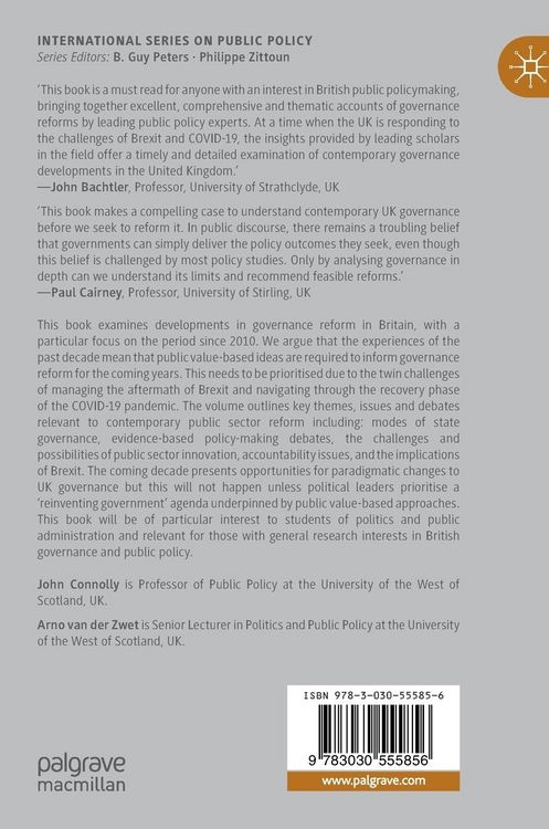 Produktbild: Public Value Management, Governance and Reform in Britain