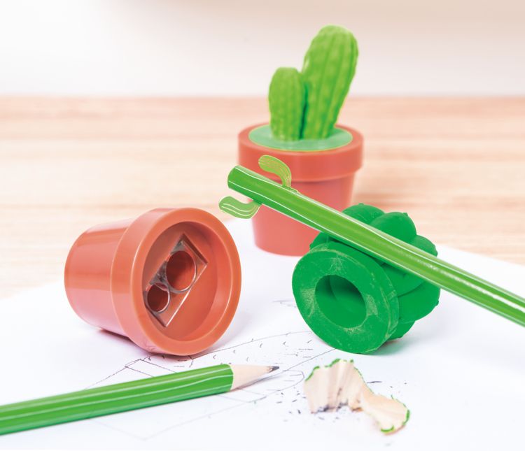 Produktbild: Brunnen Spitzer mit Radiergummi Kaktus