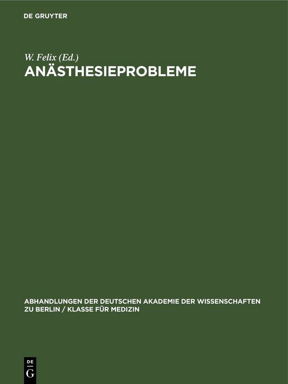 Produktbild: An&auml;sthesieprobleme