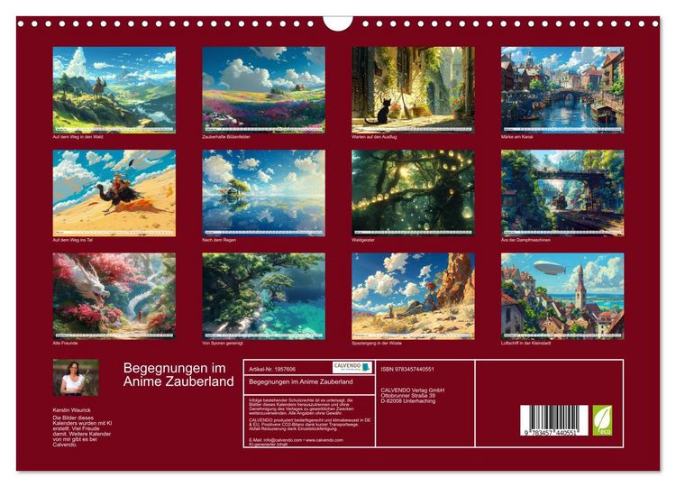Produktbild: Begegnungen im Anime Zauberland (Wandkalender 2026 DIN A3 quer), CALVENDO Monatskalender
