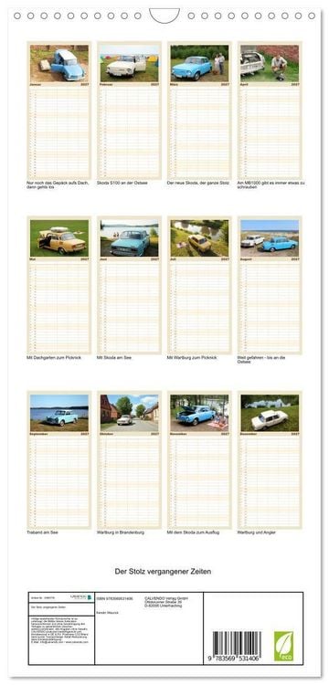 Produktbild: Familienplaner 2027 - Der Stolz vergangener Zeiten mit 5 Spalten (Wandkalender, 21 x 45 cm) CALVENDO