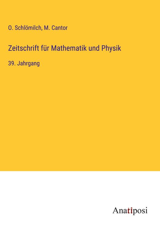 Produktbild: Zeitschrift f&uuml;r Mathematik und Physik