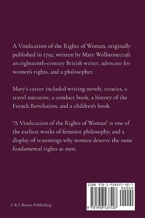 Produktbild: A Vindication of the Rights of Woman