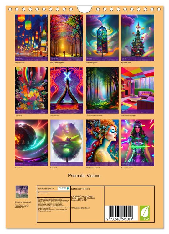 Produktbild: Prismatic Visions (Wall Calendar 2026 DIN A4 portrait), CALVENDO 12 Month Wall Calendar