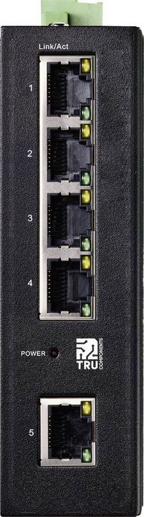 Produktbild: TRU COMPONENTS TC-9744168 Industrial Ethernet Switch 1+4 Port 10 / 100 / 1000MBit/s