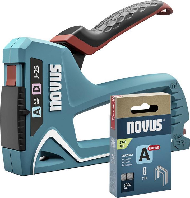 Produktbild: Novus Tools J-25 030-0459 Handtacker Klammerntyp Typ 53, Typ 53F, Typ 37, Typ 11 Klammernl&auml;nge 4 - 10 mm