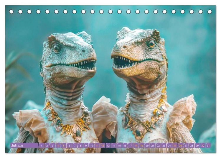 Produktbild: Dinos rocken ab (Tischkalender 2026 DIN A5 quer), CALVENDO Monatskalender