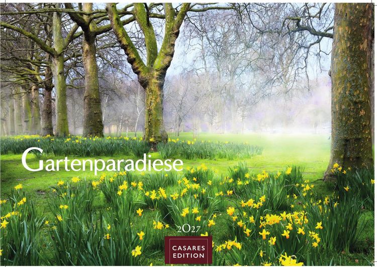 Produktbild: Gartenparadiese Kalender 2027 &ndash; Der Kalender f&uuml;r alle, die G&auml;rten lieben - Wandkalender | Gartenkalender | Fotokalender Naturkalender 50x35cm