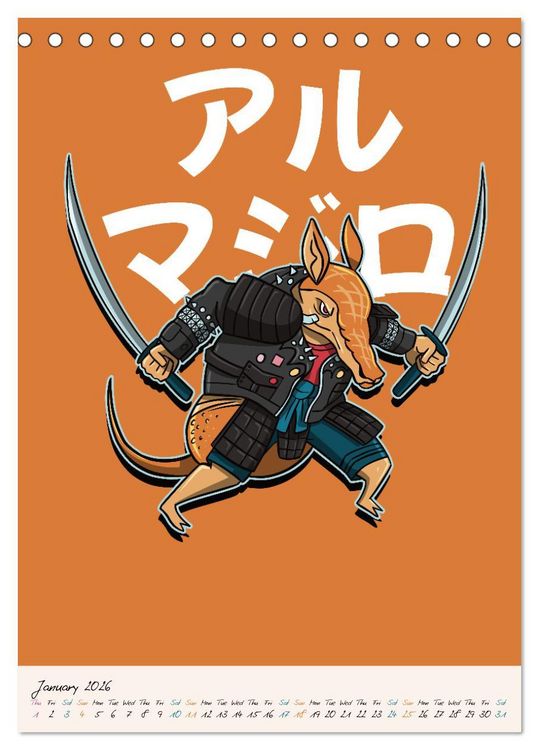 Produktbild: Dangerous Animal Samurai (Desk Calendar 2026 DIN A5 portrait), CALVENDO 12 Month DeskCalendar