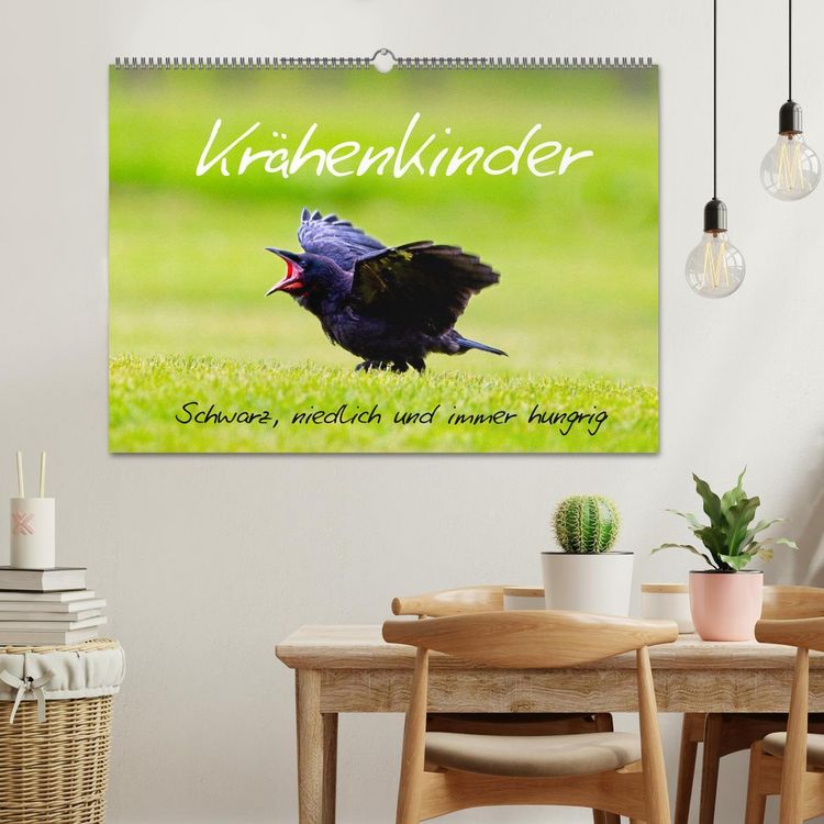 Produktbild: Kr&auml;henkinder - Schwarz, niedlich und immer hungrig (Wandkalender 2026 DIN A2 quer), CALVENDO Monatskalender