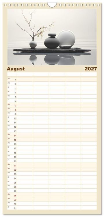 Produktbild: Familienplaner 2027 - Zen mit 5 Spalten (Wandkalender, 21 x 45 cm) CALVENDO