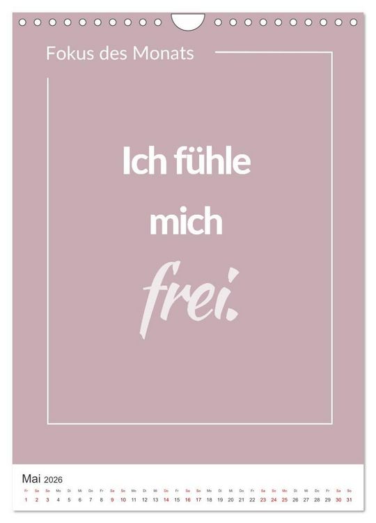 Produktbild: Achtsamkeitskalender: Mehr Achtsamkeit im Alltag mit dem Fokus des Monats (Wandkalender 2026 DIN A4 hoch), CALVENDO Monatskalender