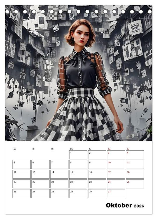 Produktbild: Schachspiel der Mode (Tischkalender 2026 DIN A5 hoch), CALVENDO Monatskalender