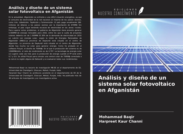 Produktbild: An&aacute;lisis y dise&ntilde;o de un sistema solar fotovoltaico en Afganist&aacute;n