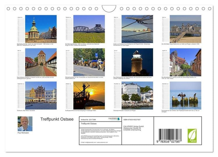 Produktbild: Treffpunkt Ostsee (Wandkalender 2026 DIN A4 quer), CALVENDO Monatskalender